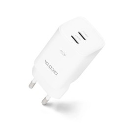 Ładowarka GaN 45W 2xUSB-C biała | PartsPC.pl