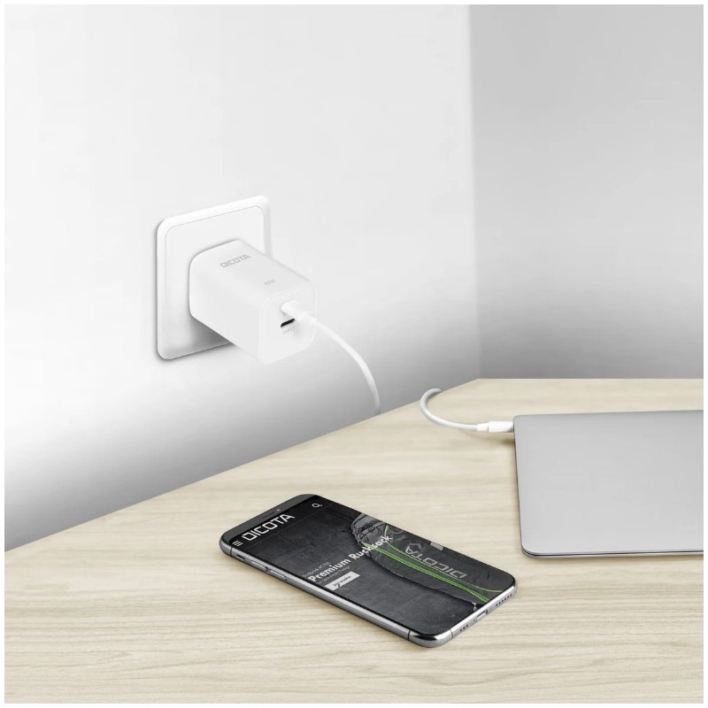 Ładowarka GaN 45W 2xUSB-C biała | PartsPC.pl