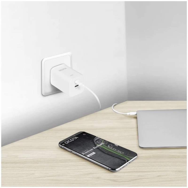 Ładowarka GaN 65W 2xUSB-C biała | PartsPC.pl