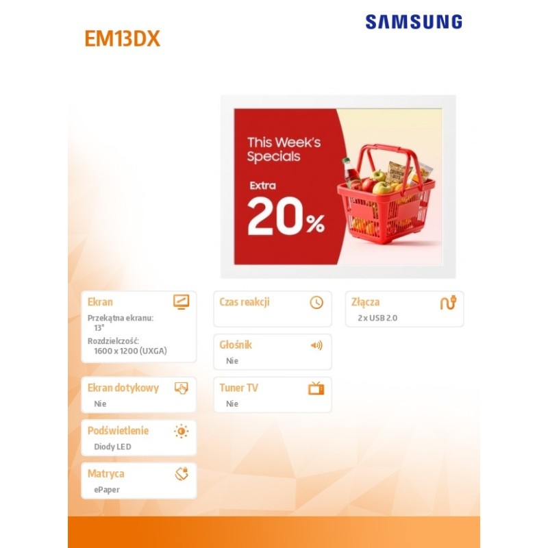 Monitor E-Paper 13 cali EM13DX LH13EMDIBGBXEN | PartsPC.pl