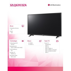 LG Electronics Telewizor LED 32 cale 32LQ631C0ZA | PartsPC.pl