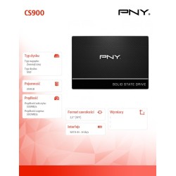 PNY Dysk SSD 250GB SSD7CS900-250-RB | PartsPC.pl