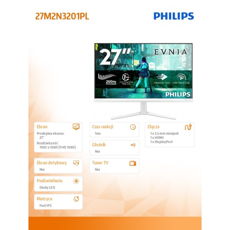 Monitor 27 cali 27M2N3201PL Fast IPS 260Hz HDMI DP | PartsPC.pl