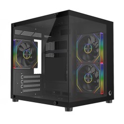 Rampage LUMID Obudowa PC M-ATX 3x fan ARGB czarna | PartsPC.pl