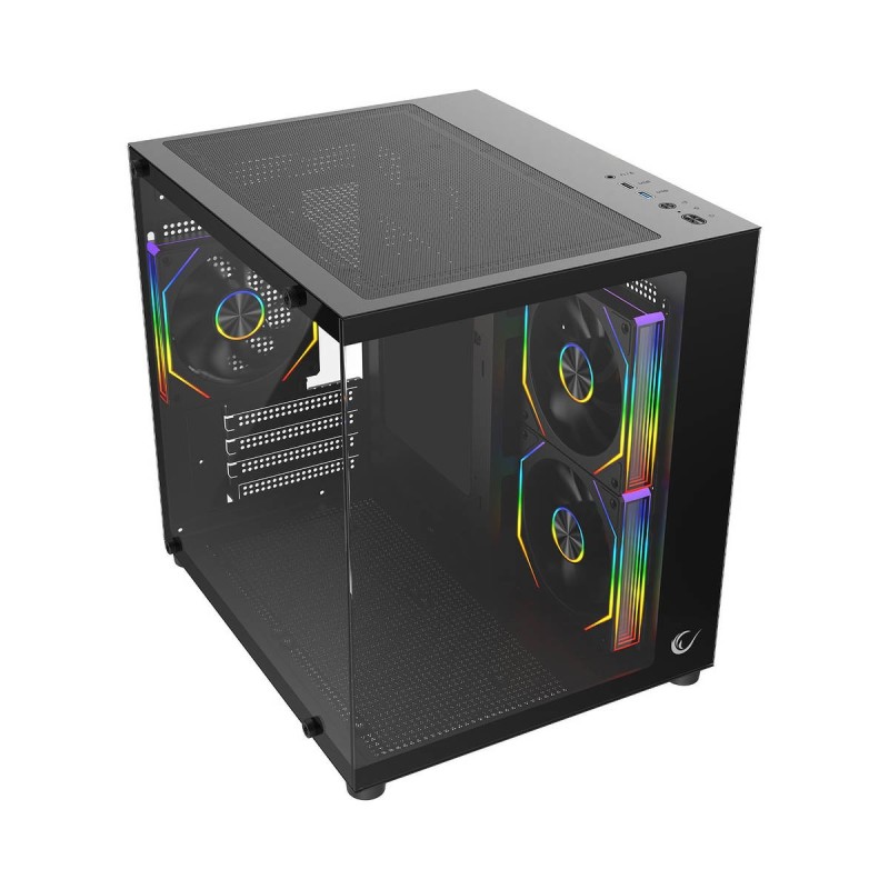 Rampage LUMID Obudowa PC M-ATX 3x fan ARGB czarna | PartsPC.pl