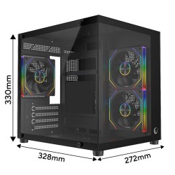 Rampage LUMID Obudowa PC M-ATX 3x fan ARGB czarna | PartsPC.pl