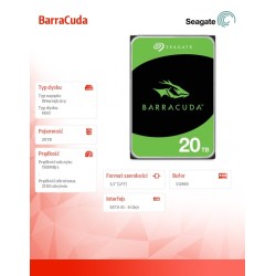 Dysk twardy BarraCuda 20TB 3.5 cala ST20000DM001 | PartsPC.pl