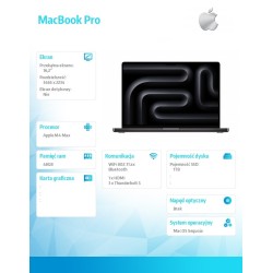 MacBook Pro 16.2 cali: M4 Max 16/40, 48GB, 1TB SSD - Czarny | PartsPC.pl
