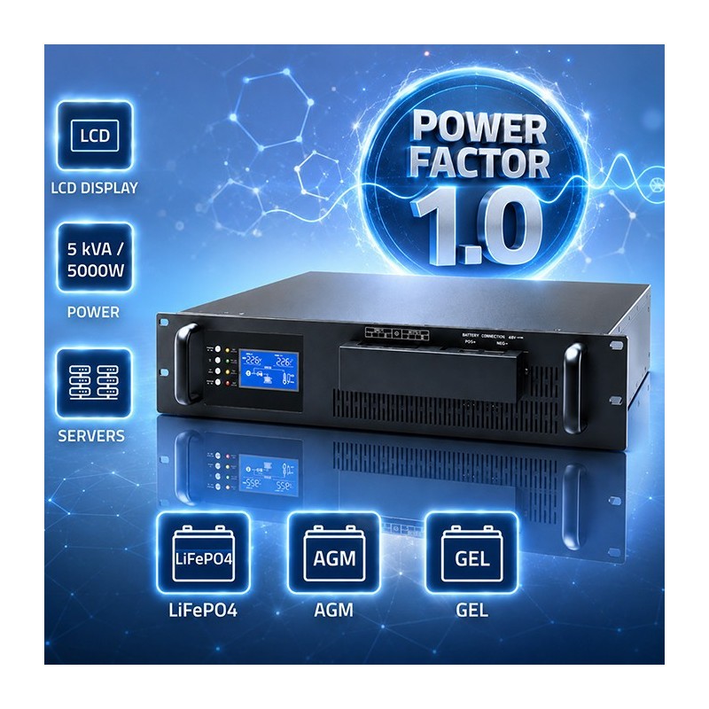 UPS Pure Sine Wave do RACK | 5kVA | 5000W | PF1.0 | LCD | EP… | PartsPC.pl