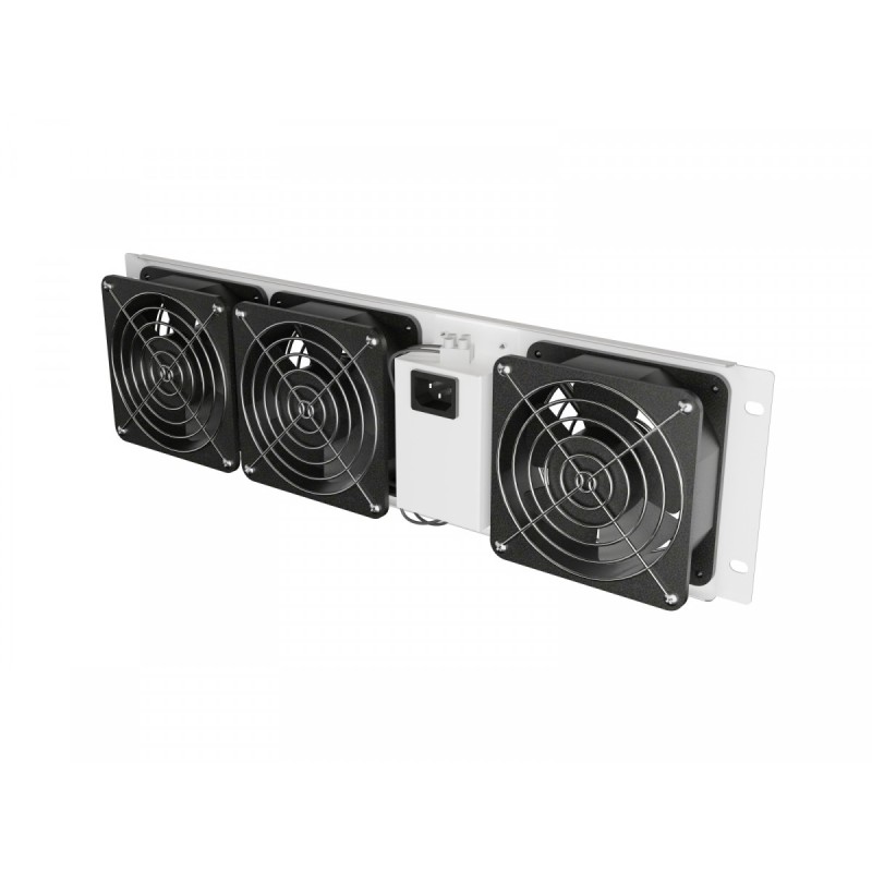 Panel wentylacyjny pionowy 19 cali 3U do szaf rack, trzy wen… | PartsPC.pl