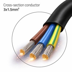Kabel zasilający SCHUKO CEE 7/7 (E/F) | miedź Cu | odizolowa… | PartsPC.pl
