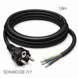 Kabel zasilający SCHUKO CEE 7/7 (E/F) | miedź Cu | odizolowa… | PartsPC.pl