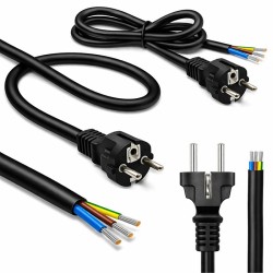 Kabel zasilający SCHUKO CEE 7/7 (E/F) | miedź Cu | odizolowa… | PartsPC.pl