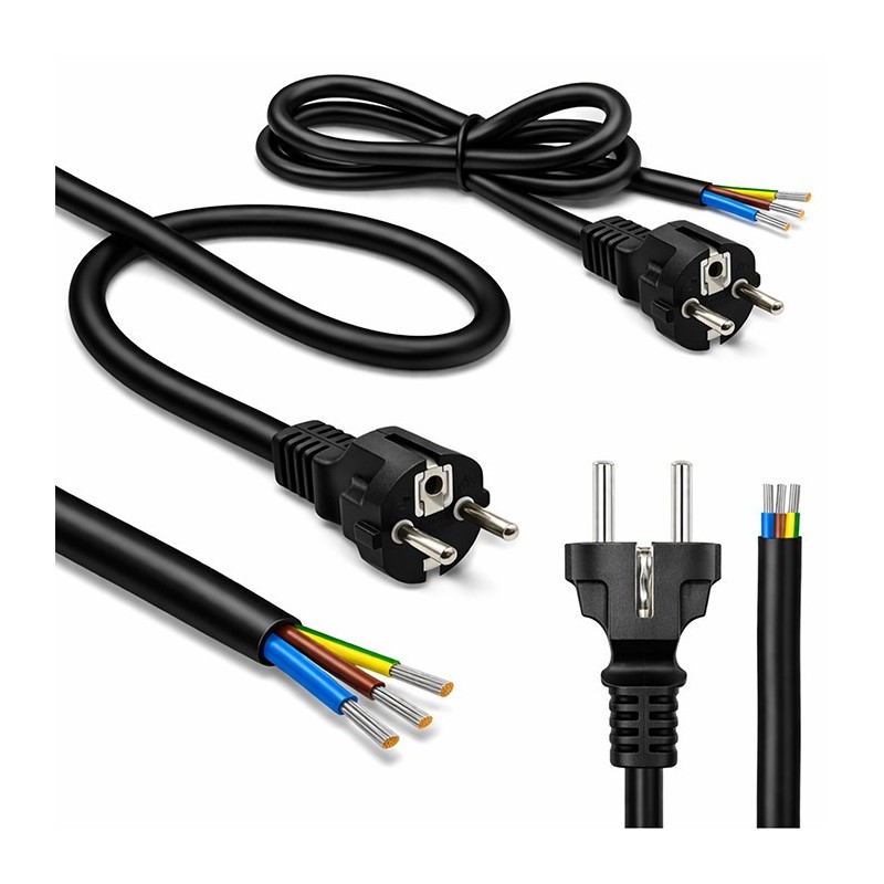 Kabel zasilający SCHUKO CEE 7/7 (E/F) | miedź Cu | odizolowa… | PartsPC.pl