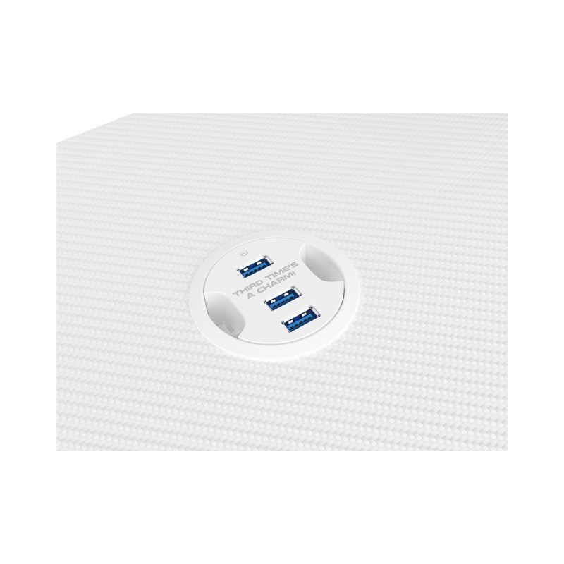 Biurko Gamingowe Genesis Holm 320 RGB białe | PartsPC.pl