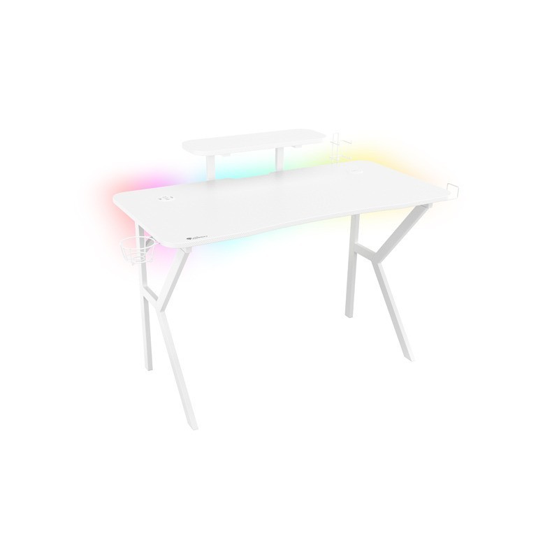 Biurko Gamingowe Genesis Holm 320 RGB białe | PartsPC.pl