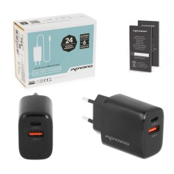 Ładowarka Movano GaN 30W USB-C PD + USB-A (black) | PartsPC.pl