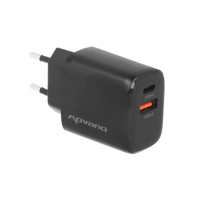 Ładowarka Movano GaN 30W USB-C PD + USB-A (black) | PartsPC.pl