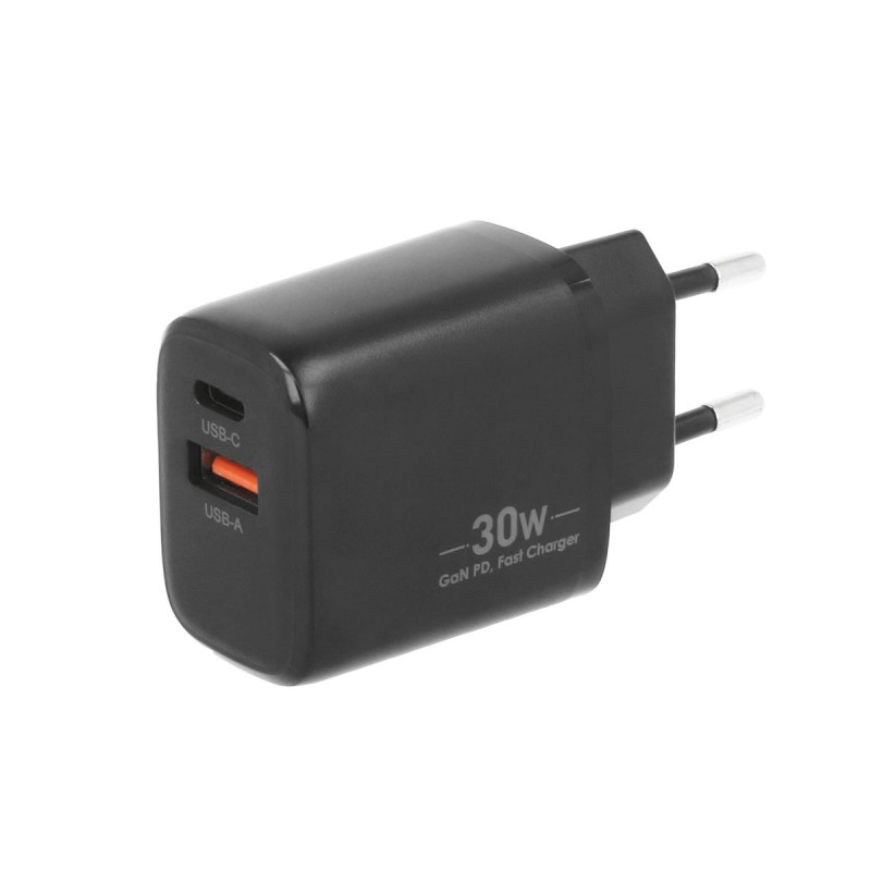 Ładowarka Movano GaN 30W USB-C PD + USB-A (black) | PartsPC.pl
