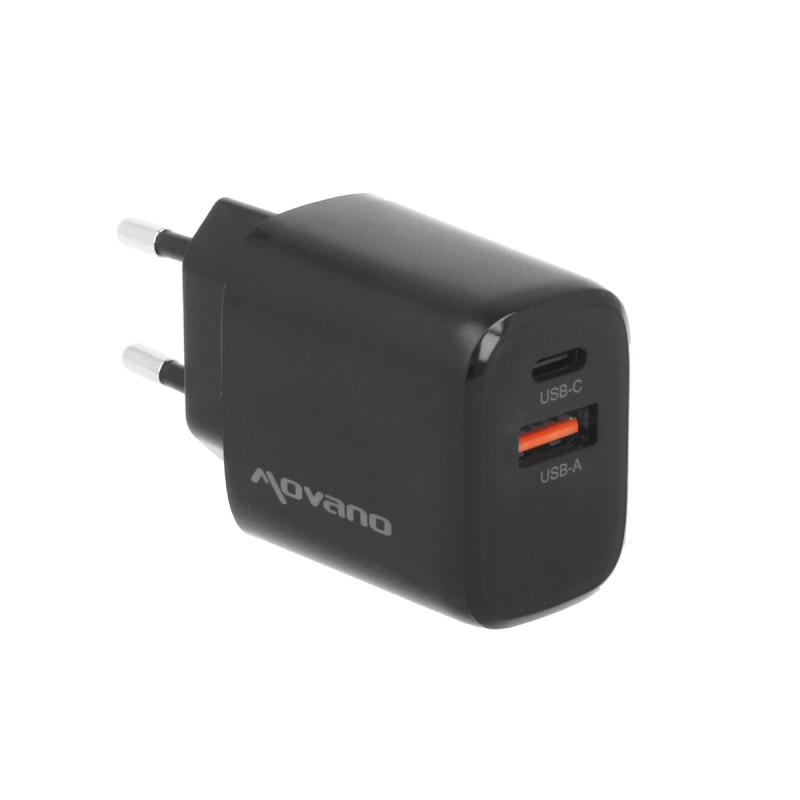 Ładowarka Movano GaN 20W USB-C PD + USB-A (black) | PartsPC.pl