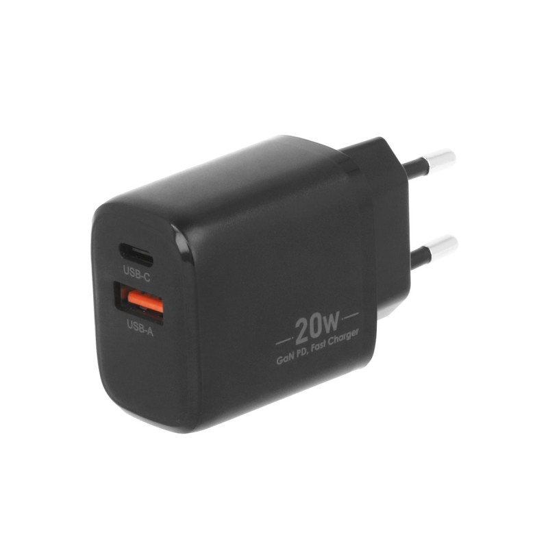 Ładowarka Movano GaN 20W USB-C PD + USB-A (black) | PartsPC.pl