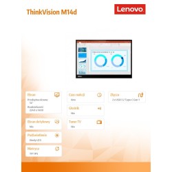 Lenovo Monitor 14.0 ThinkVision M14d WLED LCD 63AAUAT6WL | PartsPC.pl