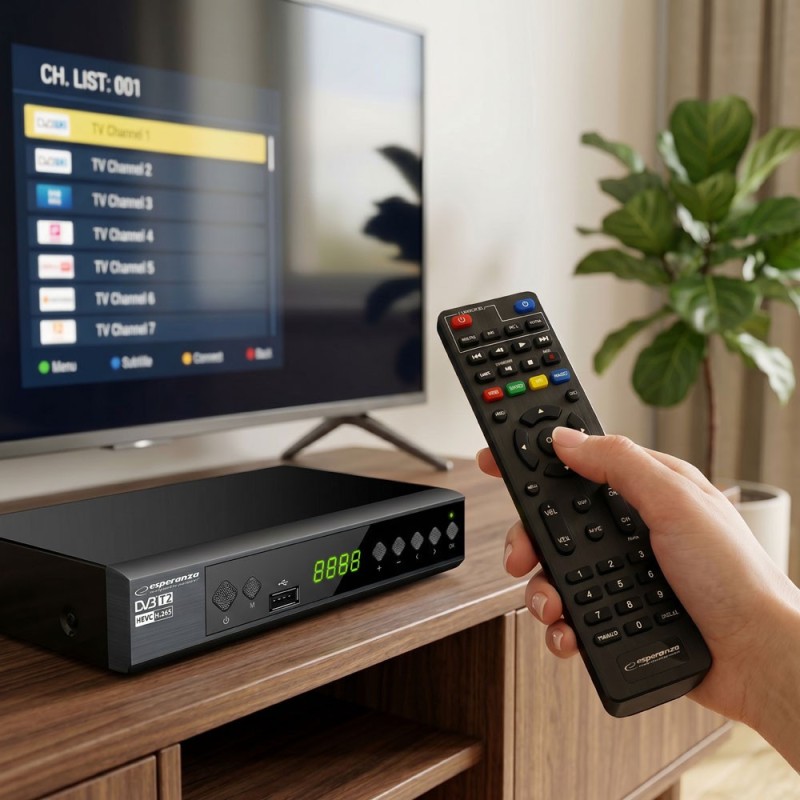 Tuner/dekoder cyfrowy DVB-T2 H.265/HEVC | PartsPC.pl