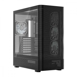 Obudowa VOLCANO AQ300 MID RGB GLASS 4 wentylatory czarna | PartsPC.pl