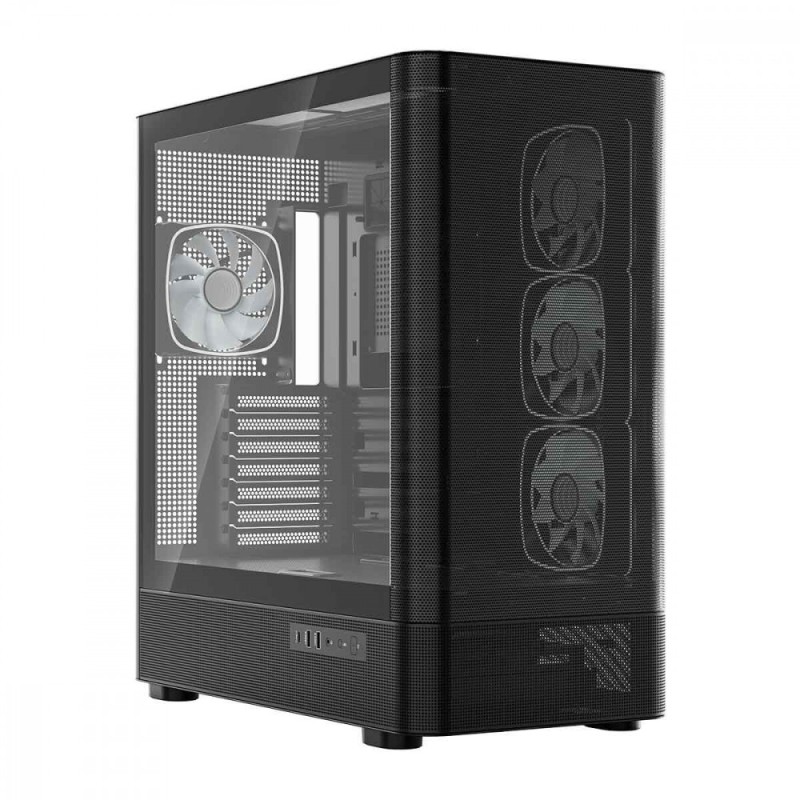 Obudowa VOLCANO AQ300 MID RGB GLASS 4 wentylatory czarna | PartsPC.pl
