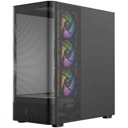 Obudowa VOLCANO AQ300 MID RGB GLASS 4 wentylatory czarna | PartsPC.pl