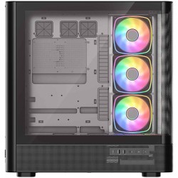 Obudowa VOLCANO AQ300 MID RGB GLASS 4 wentylatory czarna | PartsPC.pl