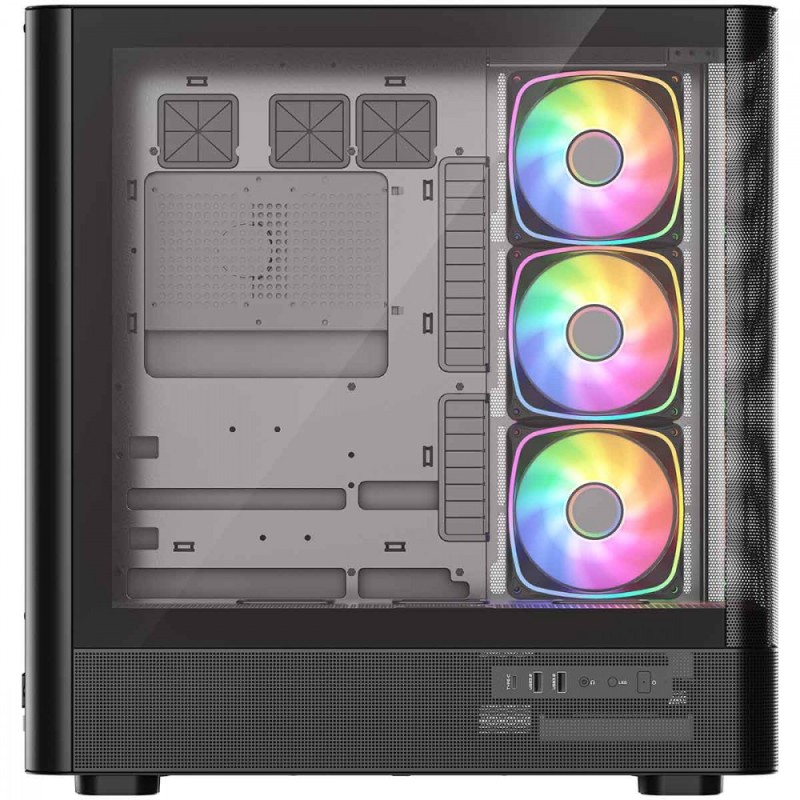 Obudowa VOLCANO AQ300 MID RGB GLASS 4 wentylatory czarna | PartsPC.pl
