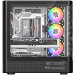 Obudowa VOLCANO AQ300 MID RGB GLASS 4 wentylatory czarna | PartsPC.pl