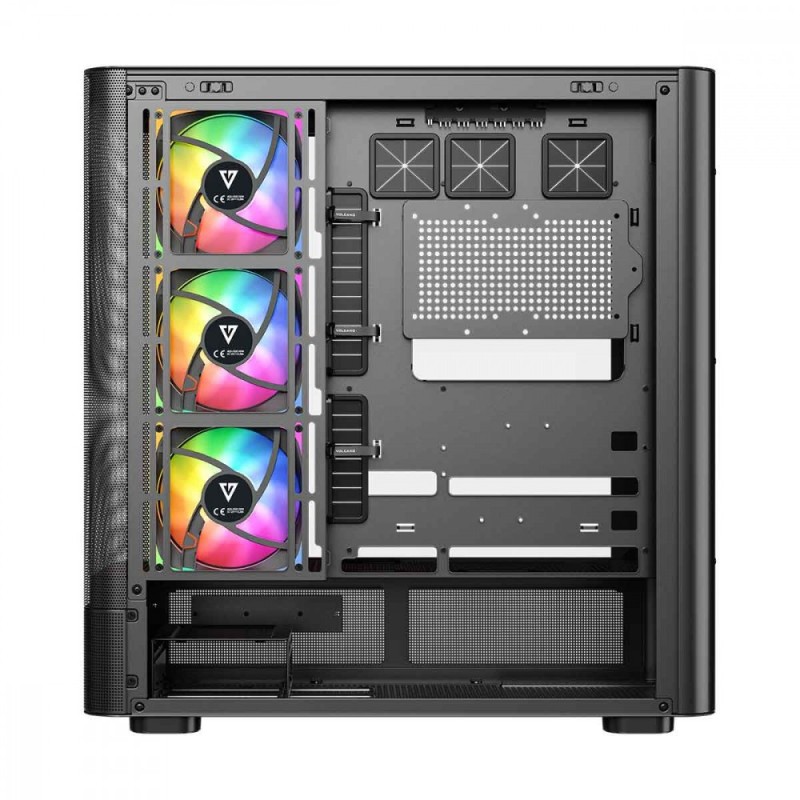 Obudowa VOLCANO AQ300 MID RGB GLASS 4 wentylatory czarna | PartsPC.pl