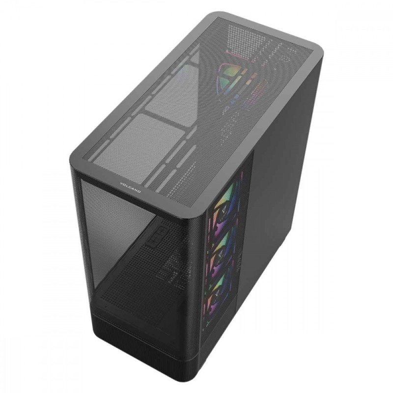 Obudowa VOLCANO AQ300 MID RGB GLASS 4 wentylatory czarna | PartsPC.pl