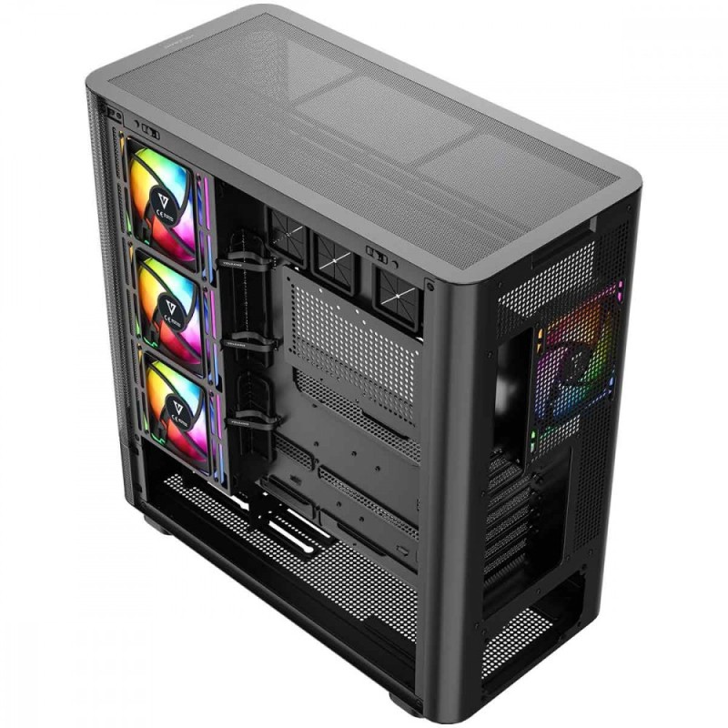 Obudowa VOLCANO AQ300 MID RGB GLASS 4 wentylatory czarna | PartsPC.pl