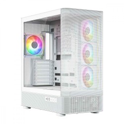 Obudowa VOLCANO AQ300 MID RGB GLASS 4 wentylatory biała | PartsPC.pl