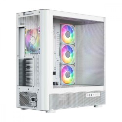 Obudowa VOLCANO AQ300 MID RGB GLASS 4 wentylatory biała | PartsPC.pl