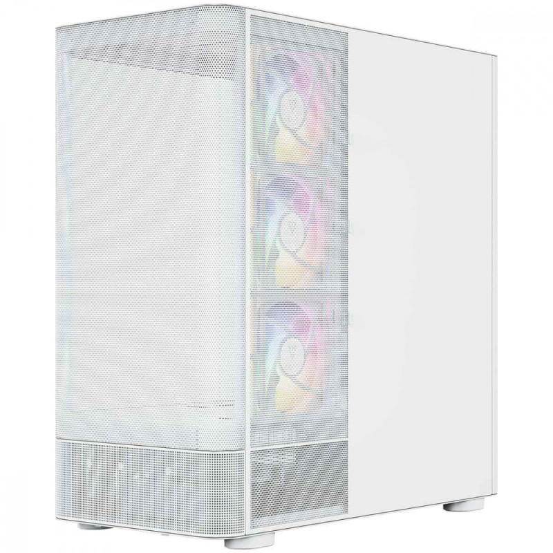 Obudowa VOLCANO AQ300 MID RGB GLASS 4 wentylatory biała | PartsPC.pl