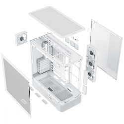 Obudowa VOLCANO AQ300 MID RGB GLASS 4 wentylatory biała | PartsPC.pl