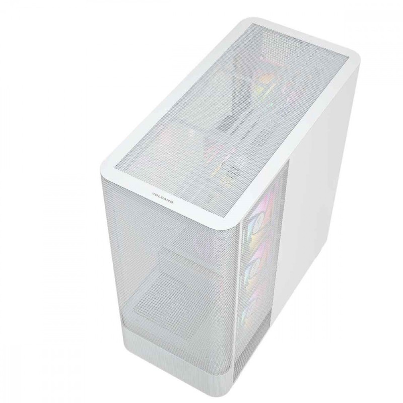 Obudowa VOLCANO AQ300 MID RGB GLASS 4 wentylatory biała | PartsPC.pl