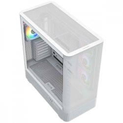 Obudowa VOLCANO AQ300 MID RGB GLASS 4 wentylatory biała | PartsPC.pl