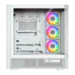 Obudowa VOLCANO AQ300 MID RGB GLASS 4 wentylatory biała | PartsPC.pl