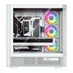 Obudowa VOLCANO AQ300 MID RGB GLASS 4 wentylatory biała | PartsPC.pl