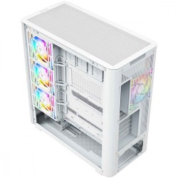 Obudowa VOLCANO AQ300 MID RGB GLASS 4 wentylatory biała | PartsPC.pl