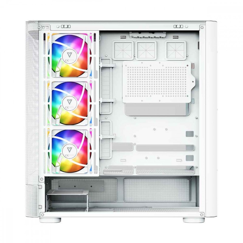 Obudowa VOLCANO AQ300 MID RGB GLASS 4 wentylatory biała | PartsPC.pl