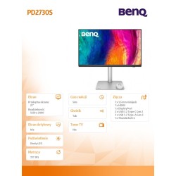 Benq Monitor 27 cali PD2730S LED 5K IPS/60Hz/5ms/Graficzny… | PartsPC.pl