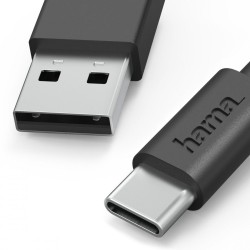 Kabel ładujący USB-A USB-C 1m czarny | PartsPC.pl