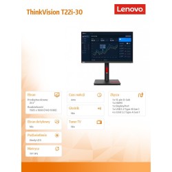 Lenovo Monitor 21.5 cala ThinkVision T22i-30 WLED LCD 63B0MA… | PartsPC.pl