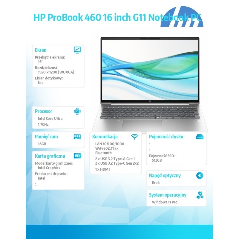 Notebook ProBook 460 G11 U7-155U 512GB/16GB/W11P/16.0 A38DPE… | PartsPC.pl